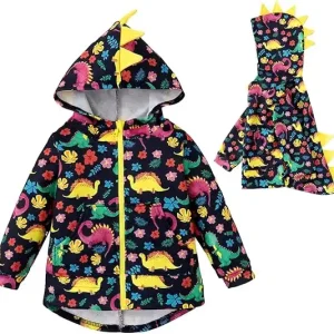 Dinosaur Hoodie for Toddlers – Full Zip Sweatshirt for Kids Ages 2-8