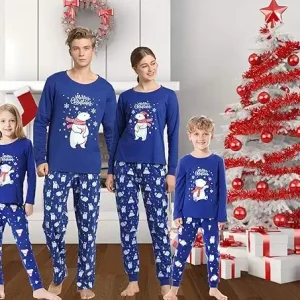 Family Matching Polar Bear Pajama Sets – Christmas Sleepwear