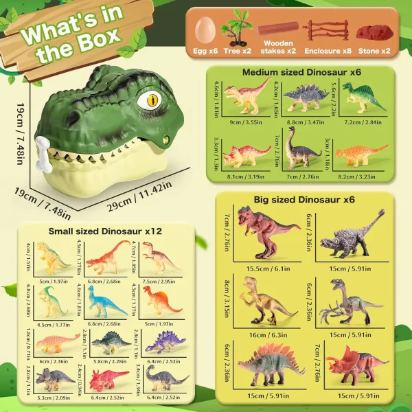 Dinosaur World Playset – 45PCS Jurassic Dino Figures for Kids 3-5